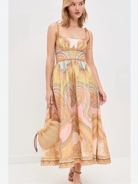 waverly plunge midi dress Zimmermann Waverly Plunge Midi Dress in Pink Floral